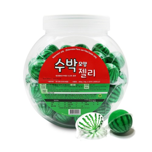 수박모양 젤리 900g (18gx50개) (1통)