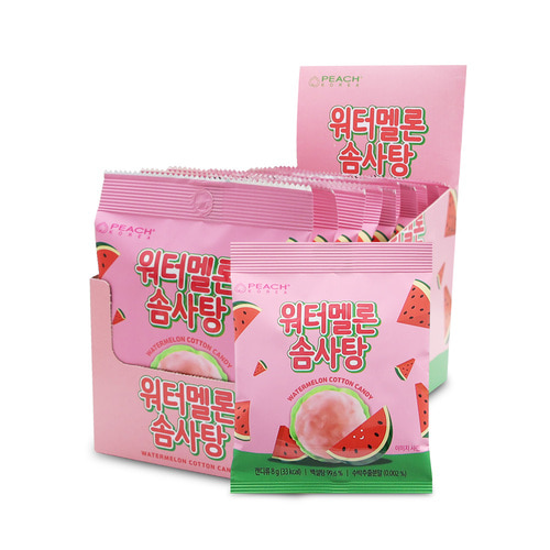 워터멜론 솜사탕 8g x 10개 (1통) 수박맛 롤 솜사탕 소비기한 24.09.01